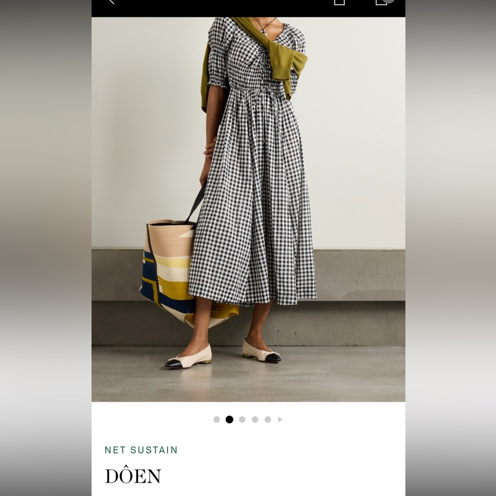 Doen Black and White Gingham A-Line Dress
